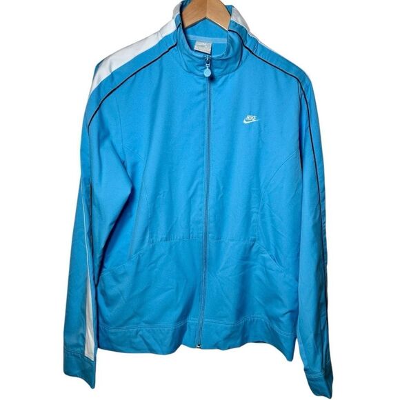Vintage Y2K Nike Full Zip Track Jacket Light Blue White Women’s XL 16-18 - Picture 1 of 4